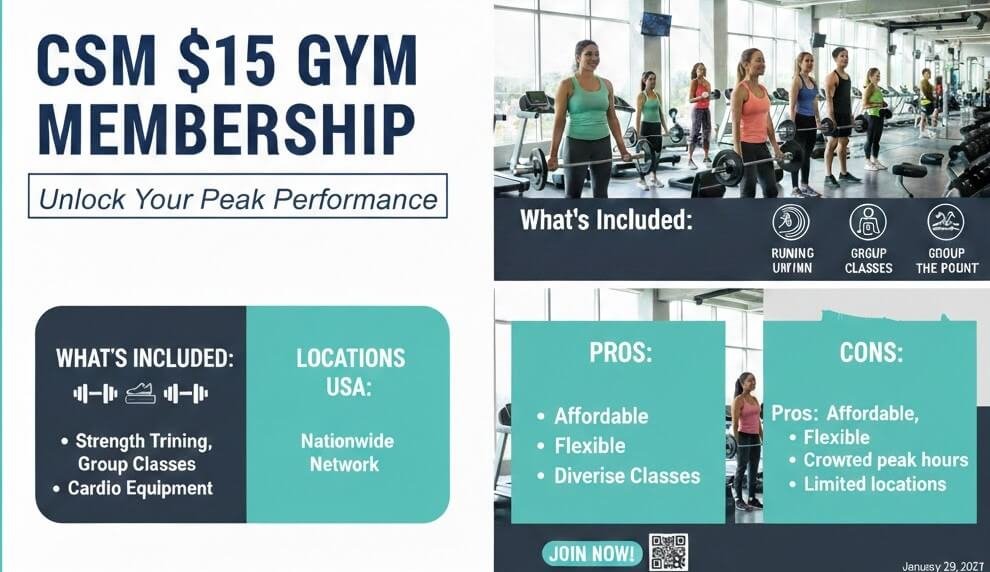  CSM $15 Gym Membership Unlock Peak Performance